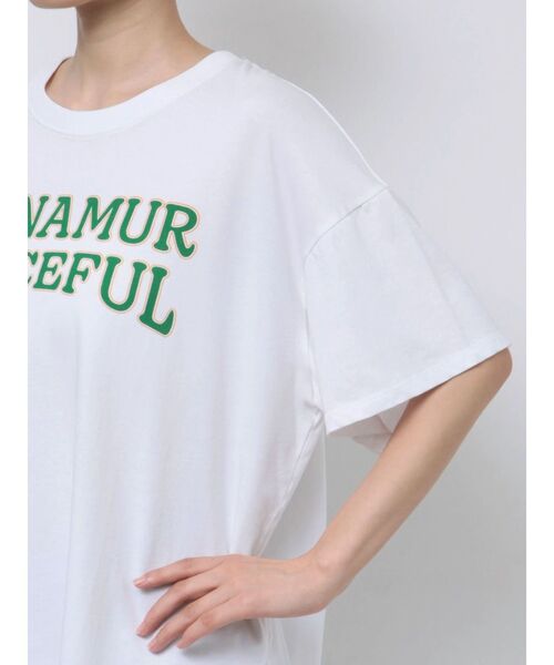 CALNAMUR(カルナムール)の「ヴィンテージスタイルビッグTシャツ(Tシャツ/カットソー・レディース・ホワイト/ライトブルー/ブラック・FREE)」の5枚目の写真