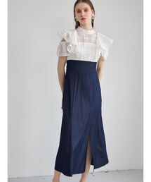 MERCURYDUO | シアーチェックラッフルドッキングワンピース(ワンピース)