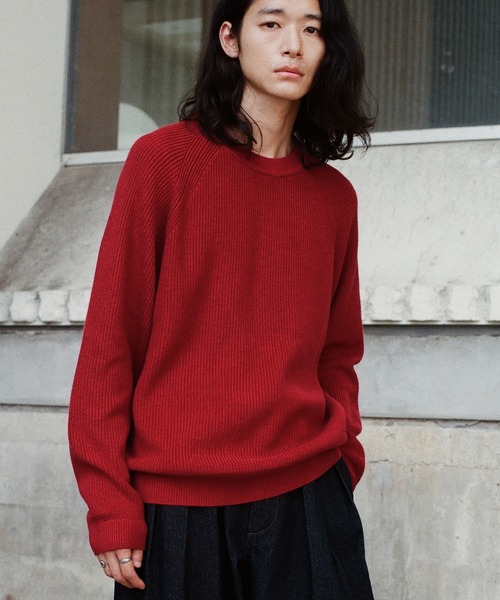 WYM LIDNM（ウィム バイ リドム）の「STANDARD AZE MELANGE KNIT（ニット/セーター・メンズ・ホワイト系/アッシュブラウン/チャコール/キャメル/レッド/グレー系/ダークブラウン・S/M/L）」の7枚目の写真
