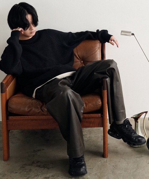 WYM LIDNM（ウィム バイ リドム）の「STANDARD AZE MELANGE KNIT（ニット/セーター・メンズ・ホワイト系/アッシュブラウン/チャコール/キャメル/レッド/グレー系/ダークブラウン・S/M/L）」の22枚目の写真