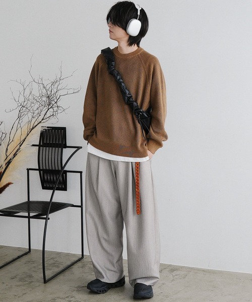 トップス WYM LIDNM STANDARD AZE MELANGE KNIT WYM LIDNM セーター ニット STANDARD AZE MELANGE KNIT メンズ