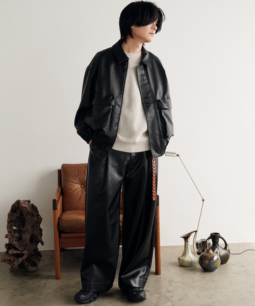 WYM LIDNM（ウィム バイ リドム）の「STANDARD AZE MELANGE KNIT（ニット/セーター・メンズ・ホワイト系/アッシュブラウン/チャコール/キャメル/レッド/グレー系/ダークブラウン・S/M/L）」の12枚目の写真