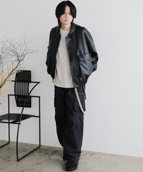 WYM LIDNM（ウィム バイ リドム）の「STANDARD AZE MELANGE KNIT（ニット/セーター・メンズ・ホワイト系/アッシュブラウン/チャコール/キャメル/レッド/グレー系/ダークブラウン・S/M/L）」の13枚目の写真