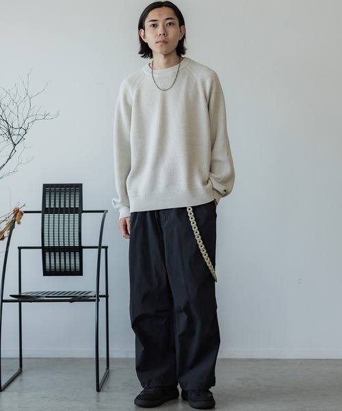 WYM LIDNM（ウィム バイ リドム）の「STANDARD AZE MELANGE KNIT（ニット/セーター・メンズ・ホワイト系/アッシュブラウン/チャコール/キャメル/レッド/グレー系/ダークブラウン・S/M/L）」の20枚目の写真