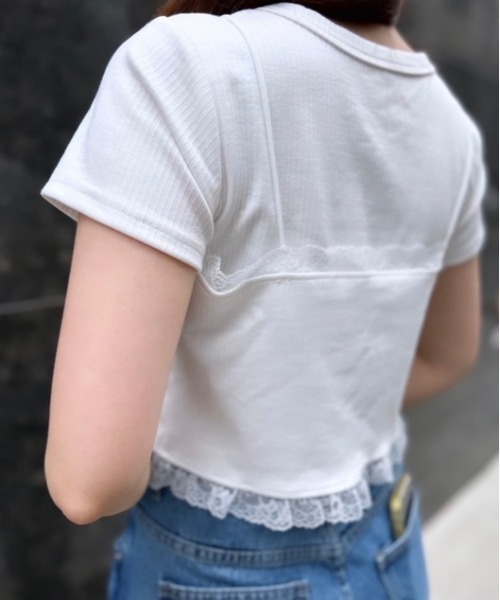 tシャツ ipugo/イプゴ レースキャミソールセット レディース ipugo/イプゴ レースキャミソールセット（Tシャツ/カットソー