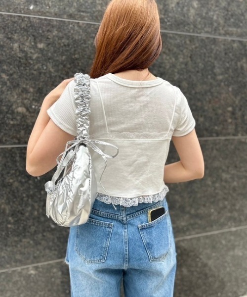 tシャツ ipugo/イプゴ レースキャミソールセット レディース ipugo/イプゴ レースキャミソールセット（Tシャツ/カットソー