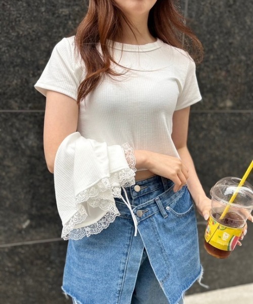 ipugo(イプゴ)の「ipugo/イプゴ レースキャミソールセット 夏物 夏服(Tシャツ/カットソー・レディース・ブラック/ホワイト・FREE)」の22枚目の写真