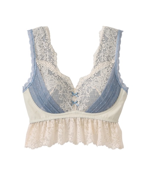 YU'NOW（ユナウ）の「【ゆったりリラックス】まる胸メイクのちゅるんナイトブラ【かわいいレースデザイン】（ナイトブラ・レディース・アイボリー/ブラック/ブルー系・M/S/LL/L）」の22枚目の写真