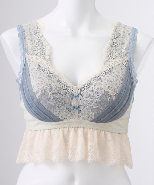 YU'NOW（ユナウ）の「【ゆったりリラックス】まる胸メイクのちゅるんナイトブラ【かわいいレースデザイン】（ナイトブラ・レディース・アイボリー/ブラック/ブルー系・M/S/LL/L）」の16枚目の写真