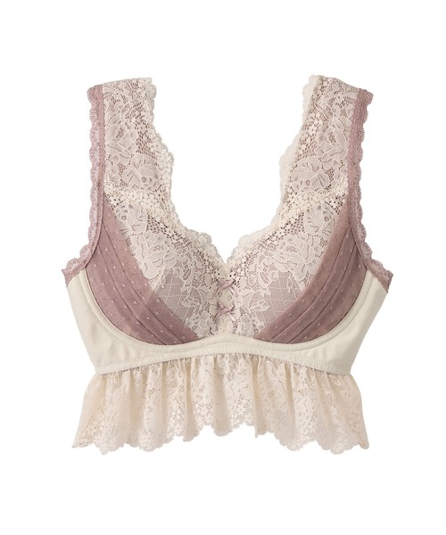 YU'NOW（ユナウ）の「【ゆったりリラックス】まる胸メイクのちゅるんナイトブラ【かわいいレースデザイン】（ナイトブラ・レディース・アイボリー/ブラック/ブルー系・M/S/LL/L）」の20枚目の写真