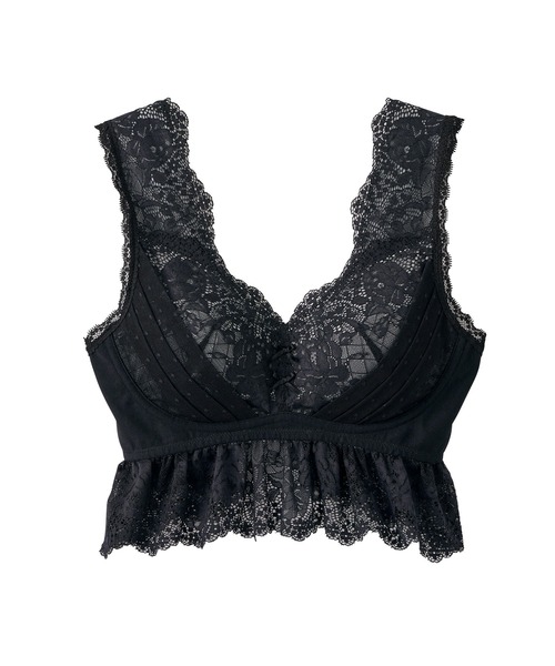 YU'NOW（ユナウ）の「【ゆったりリラックス】まる胸メイクのちゅるんナイトブラ【かわいいレースデザイン】（ナイトブラ・レディース・アイボリー/ブラック/ブルー系・M/S/LL/L）」の21枚目の写真