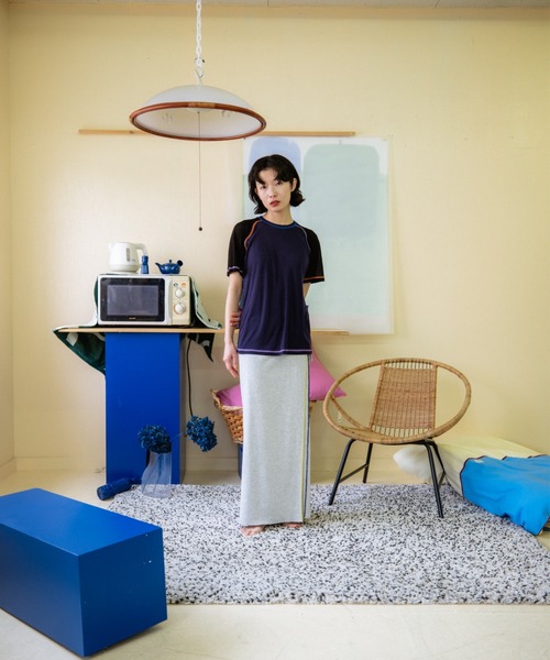 PAMM（パム）の「PAMMのシースルーラグランサマーT（Tシャツ/カットソー・レディース・ネイビー/ベージュ/グリーン×ピンク/ホワイト×グリーン・フリー）」の16枚目の写真