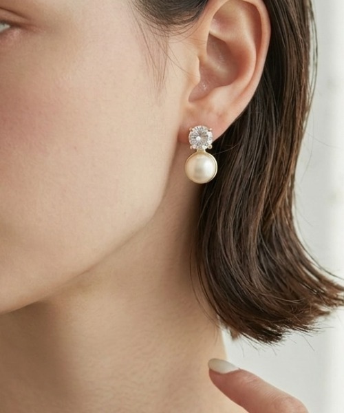 Burner(バーナー)の「【CHI SELECT】パールデザイン ピアス ストーン 両耳用 chi-pierce-00526 Y【GBT】(ピアス(両耳用)・レディース・ゴールド/シルバー・FREE)」の1枚目の写真