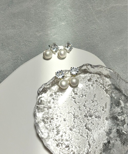 Burner(バーナー)の「【CHI SELECT】パールデザイン ピアス ストーン 両耳用 chi-pierce-00526 Y【GBT】(ピアス(両耳用)・レディース・ゴールド/シルバー・FREE)」の3枚目の写真