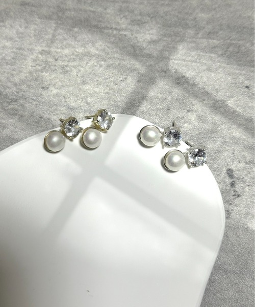 Burner(バーナー)の「【CHI SELECT】パールデザイン ピアス ストーン 両耳用 chi-pierce-00526 Y【GBT】(ピアス(両耳用)・レディース・ゴールド/シルバー・FREE)」の4枚目の写真