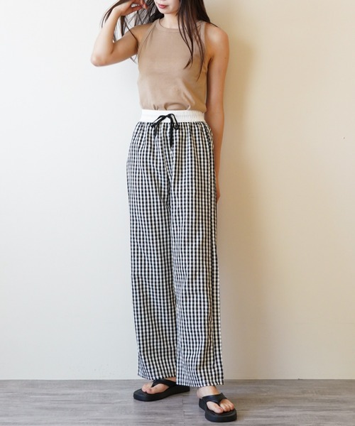 gossip!ロサンゼルス(ゴシップロサンゼルス)の「ギンガムチェック イージーワイドパンツ(その他パンツ・レディース・ブルー/ブラック/ピンク・FREE)」の19枚目の写真