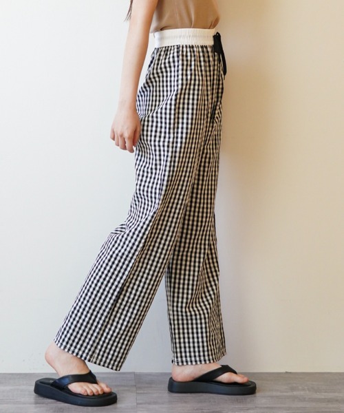 gossip!ロサンゼルス(ゴシップロサンゼルス)の「ギンガムチェック イージーワイドパンツ(その他パンツ・レディース・ブルー/ブラック/ピンク・FREE)」の12枚目の写真