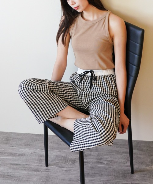 gossip!ロサンゼルス(ゴシップロサンゼルス)の「ギンガムチェック イージーワイドパンツ(その他パンツ・レディース・ブルー/ブラック/ピンク・FREE)」の8枚目の写真