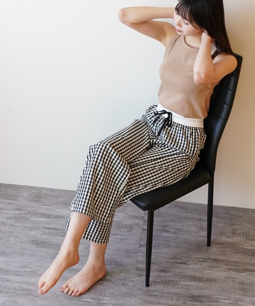 gossip!ロサンゼルス(ゴシップロサンゼルス)の「ギンガムチェック イージーワイドパンツ(その他パンツ・レディース・ブルー/ブラック/ピンク・FREE)」の7枚目の写真