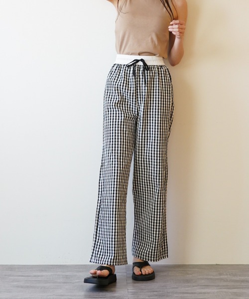 gossip!ロサンゼルス(ゴシップロサンゼルス)の「ギンガムチェック イージーワイドパンツ(その他パンツ・レディース・ブルー/ブラック/ピンク・FREE)」の10枚目の写真