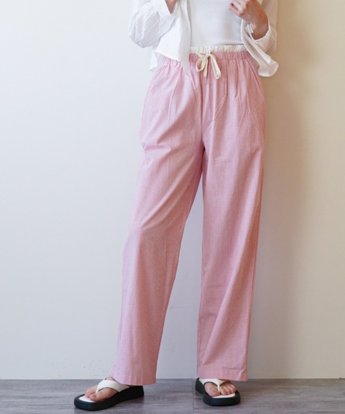 gossip!ロサンゼルス(ゴシップロサンゼルス)の「ギンガムチェック イージーワイドパンツ(その他パンツ・レディース・ブルー/ブラック/ピンク・FREE)」の5枚目の写真