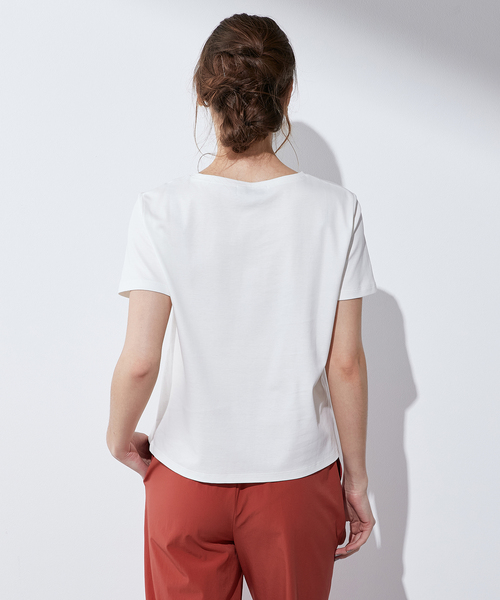 LE SOUK HOLIDAY(ルスークホリデー)の「【接触冷感・UVカット・汗じみ防止】ブーケプリントTシャツ(Tシャツ/カットソー・レディース・オフホワイト/イエロー/ブラック・M/L)」の7枚目の写真