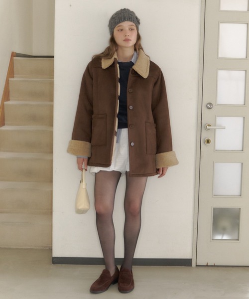 adjustable sleeve mouton coat / アジャスタブルスリーブムートン