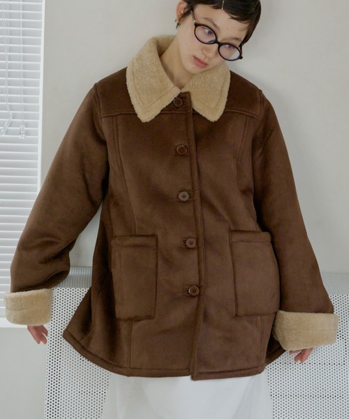 GIUNON（ジウノン）の「adjustable sleeve mouton coat 
