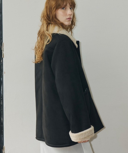 GIUNON(ジウノン)の「adjustable sleeve mouton coat / アジャスタブルスリーブムートンコート(ムートンコート・レディース・ダークブラウン/キャメル/ブラック・FREE)」の22枚目の写真