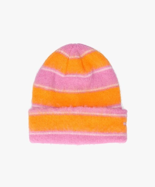 KANGOL（カンゴール）の「KANGOL FUZZY STRIPE BEANIE / カンゴール（ニットキャップ/ビーニー・レディース・ブラック/ピンク/グリーン/ネイビー/ブラウン・ONE SIZE）」の5枚目の写真