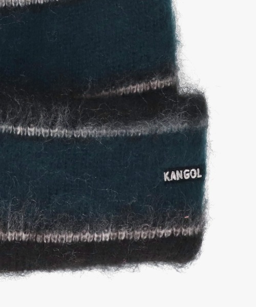 KANGOL（カンゴール）の「KANGOL FUZZY STRIPE BEANIE / カンゴール（ニットキャップ/ビーニー・レディース・ブラック/ピンク/グリーン/ネイビー/ブラウン・ONE SIZE）」の8枚目の写真