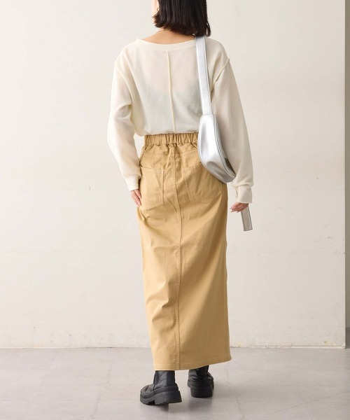 CIAOPANIC TYPY（チャオパニックティピー）の「フェードカラーチノIラインスリットスカート（スカート・レディース・チャコールグレー/カーキ/ベージュ・SMALL/MEDIUM）」の19枚目の写真