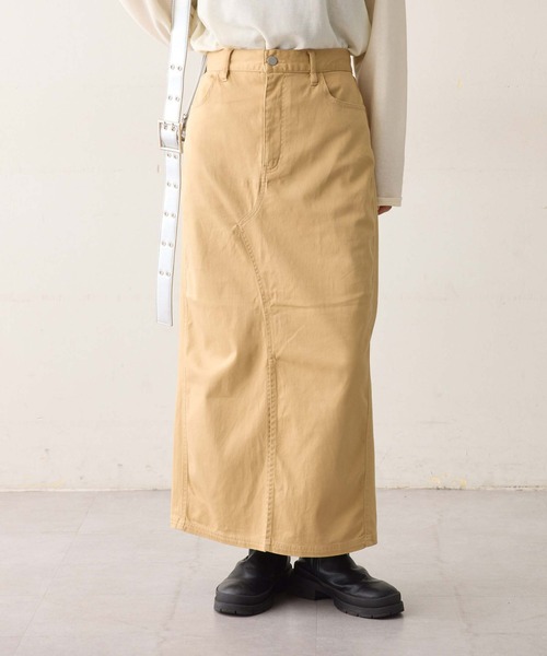 CIAOPANIC TYPY（チャオパニックティピー）の「フェードカラーチノIラインスリットスカート（スカート・レディース・チャコールグレー/カーキ/ベージュ・SMALL/MEDIUM）」の12枚目の写真