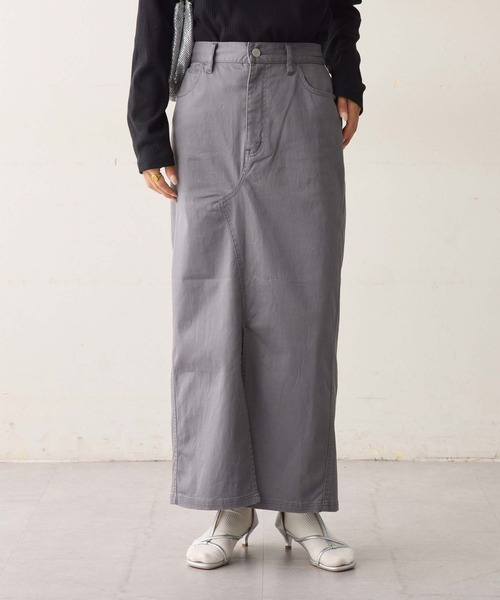 CIAOPANIC TYPY（チャオパニックティピー）の「フェードカラーチノIラインスリットスカート（スカート・レディース・チャコールグレー/カーキ/ベージュ・SMALL/MEDIUM）」の21枚目の写真