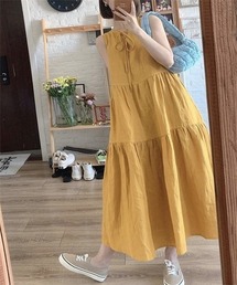 ノースリーブティアードワンピース