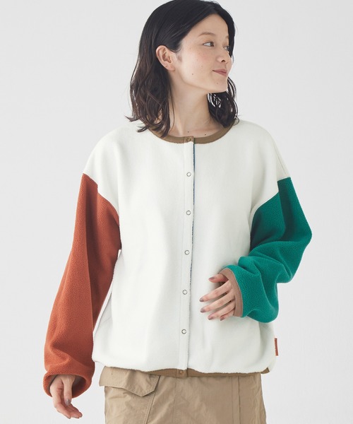 KRIFF MAYER Lady's Collection(クリフメイヤーレディースコレクション)の「ふんわりフリースカーディガン(カーディガン/ボレロ・レディース・ホワイト/レンガ/グリーン/カラフル/モカ/ブラック・MEDIUM/LARGE)」の21枚目の写真