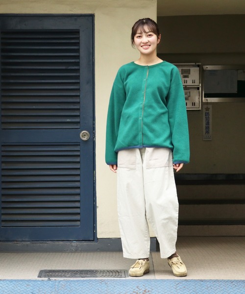 KRIFF MAYER Lady's Collection(クリフメイヤーレディースコレクション)の「ふんわりフリースカーディガン(カーディガン/ボレロ・レディース・ホワイト/レンガ/グリーン/カラフル/モカ/ブラック・MEDIUM/LARGE)」の12枚目の写真