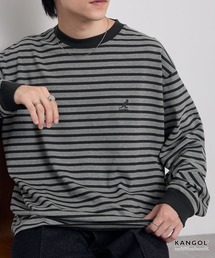 KANGOL（カンゴール）の「KANGOL/カンゴール 別注 ロゴ ワンポイント刺繍 オーバーサイズ長袖Tシャツ（Tシャツ/カットソー）」
