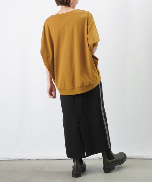 LUCA/LADY LUCK LUCA(ルカ/レディラックルカ)の「LC/LLL シルケットワイドプルオーバー / 七分袖ドルマンプルオーバー(Tシャツ/カットソー・レディース・ブラック/オフホワイト/キャメル・FREE)」の21枚目の写真