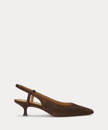 ゴートスエード スリングバック ヒール