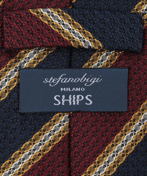 SHIPS（シップス）の「Stefanobigi: シルク ジャカード レジメンタル ストライプ ネクタイ（ネクタイ・メンズ・コバルトブルー/ネイビー・1）」の4枚目の写真