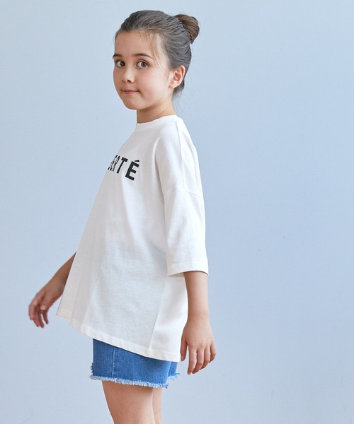 coca（coca）（コカ）の「【WEB限定セール】キッズ 親子お揃いロゴビッグシルエットTシャツ（Tシャツ/カットソー・キッズ・ホワイト/チャコール・140/130/120/150）」の9枚目の写真