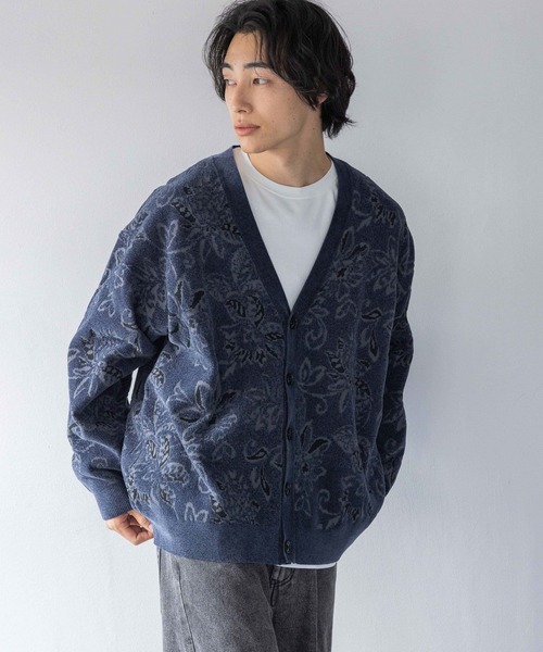 LOWRYS FARM（ローリーズファーム）の「モールジャガードカーデ 132976（カーディガン/ボレロ・メンズ・グレー/ブルー/ネイビー・FREE）」の3枚目の写真