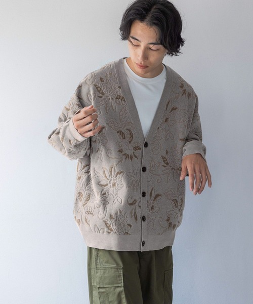 LOWRYS FARM（ローリーズファーム）の「モールジャガードカーデ 132976（カーディガン/ボレロ・メンズ・グレー/ブルー/ネイビー・FREE）」の6枚目の写真