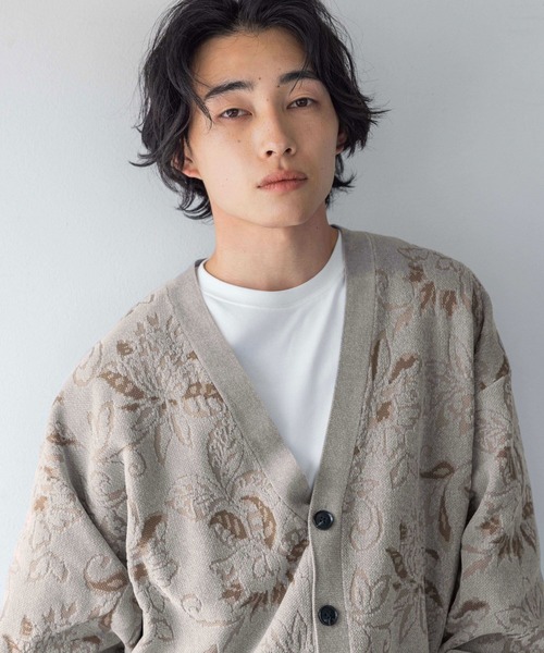 LOWRYS FARM（ローリーズファーム）の「モールジャガードカーデ 132976（カーディガン/ボレロ・メンズ・グレー/ブルー/ネイビー・FREE）」の8枚目の写真