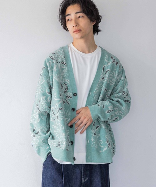 LOWRYS FARM（ローリーズファーム）の「モールジャガードカーデ 132976（カーディガン/ボレロ・メンズ・グレー/ブルー/ネイビー・FREE）」の12枚目の写真