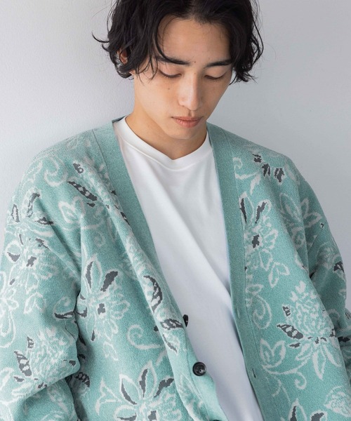 LOWRYS FARM（ローリーズファーム）の「モールジャガードカーデ 132976（カーディガン/ボレロ・メンズ・グレー/ブルー/ネイビー・FREE）」の13枚目の写真