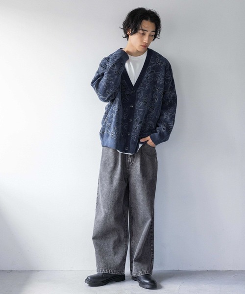 LOWRYS FARM（ローリーズファーム）の「モールジャガードカーデ 132976（カーディガン/ボレロ・メンズ・グレー/ブルー/ネイビー・FREE）」の14枚目の写真