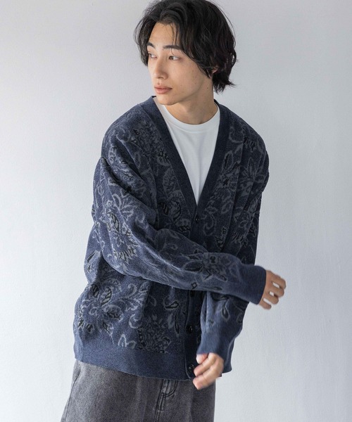 LOWRYS FARM（ローリーズファーム）の「モールジャガードカーデ 132976（カーディガン/ボレロ・メンズ・グレー/ブルー/ネイビー・FREE）」の15枚目の写真