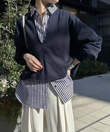 DouDou | 【完売カラー再販開始！/新色追加】Vネックスウェット(Tシャツ/カットソー)